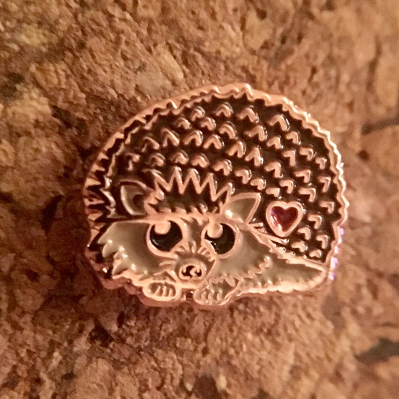 Copper Hedgehog Enamel Pin + Christmas Gift Card - Picture 4 of 9